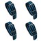 Value Pack of 4 Military MoD Nylon Watch Strap (Black/Turquoise)